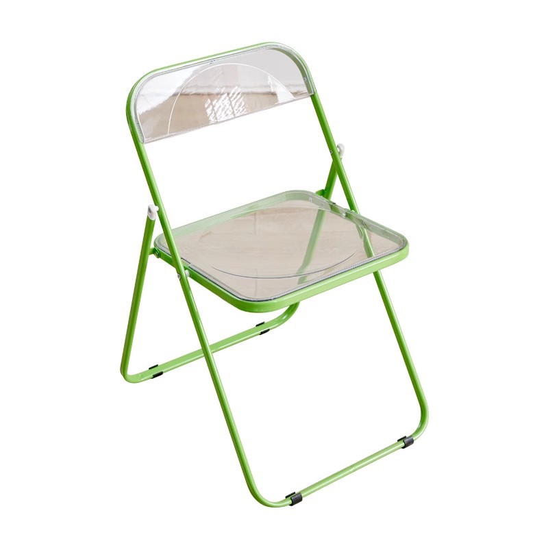 Silla plegable transparente, silla de comedor moderna y sencilla a la moda para el hogar, tienda de ropa acrílica, tienda de té de la leche, silla plegable de ocio