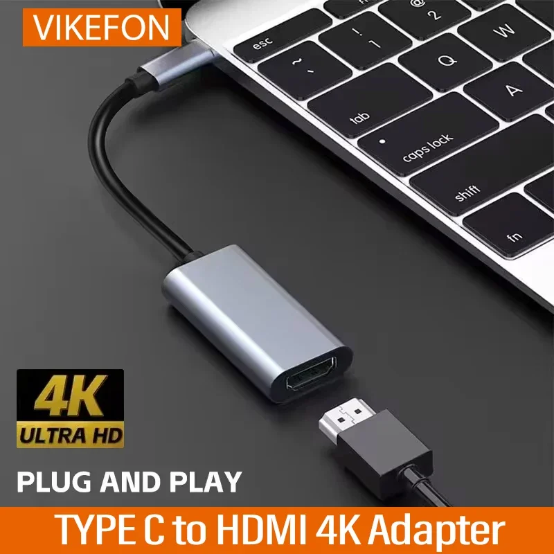 Adaptador 4K Compatible tipo C a HDMI USB C USB3.1 macho a HDTV Cable convertidor hembra de baja latencia para ordenador portátil tableta TV MacBook