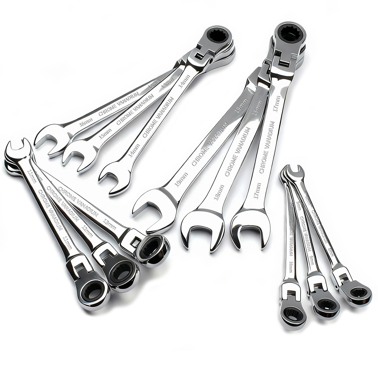 1pc Ratchet Wrench of Keys Spanner Hand Tool 6-22mm 72-Tooth Ratcheting Flexible Head Mirror Finish