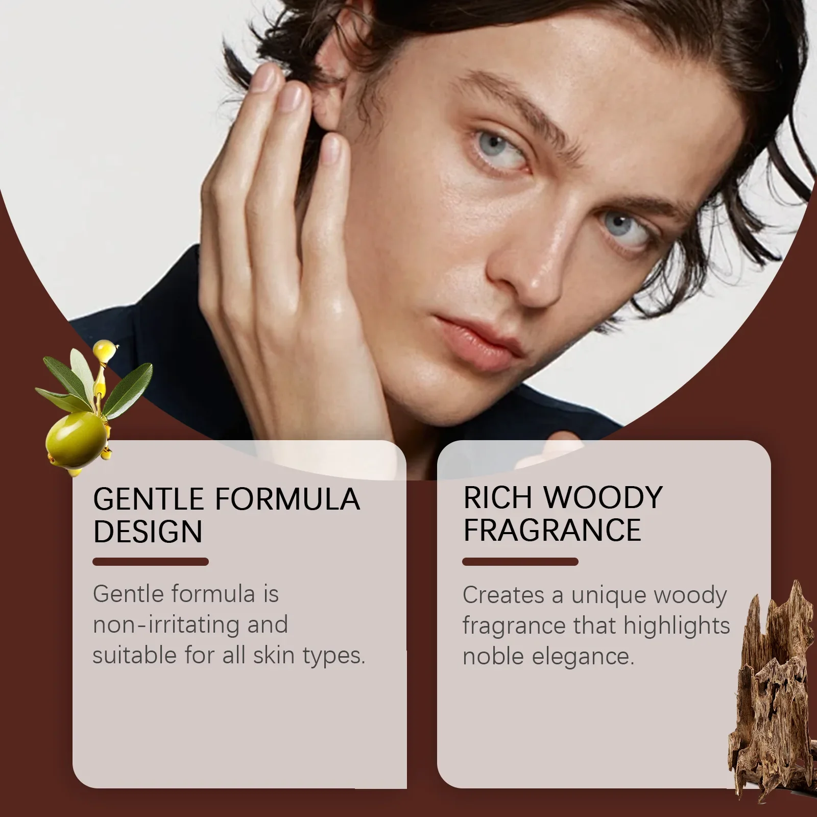 Fester Parfümbalsam für Herren, tragbarer fester Parfümbalsam mit langanhaltendem Duft, erfrischend und nicht klebendem Deodorant für Männer