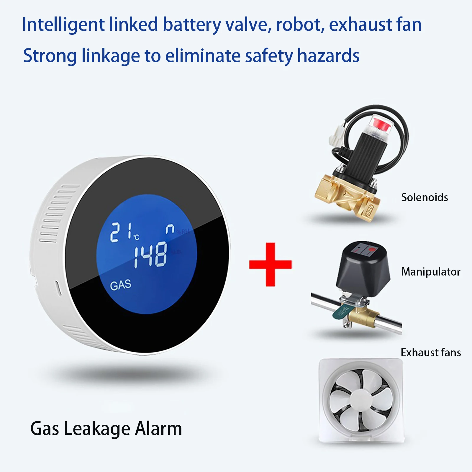TuyaWiFi Smart Wireless Home Gas Detector with LED Screen Display Gas Leak Alarm