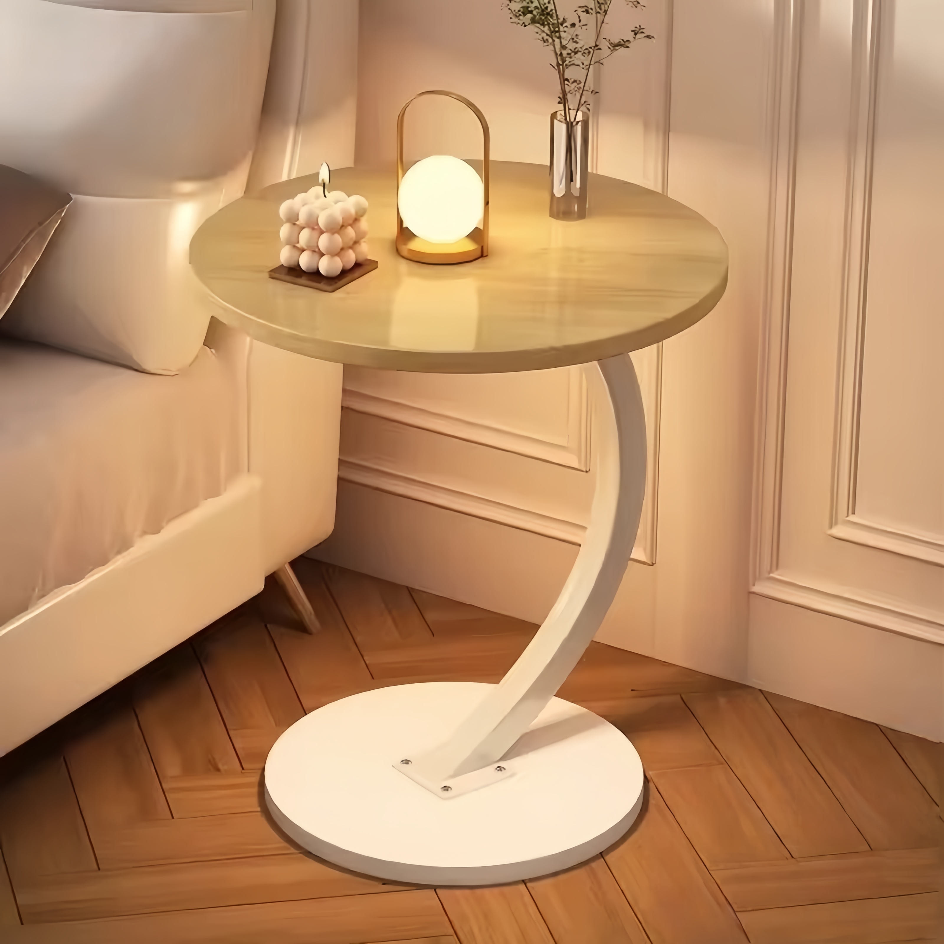 Centre de table basse de salon moderne, mini table basse d'appoint au sol rond – Meubles de salon peu encombrants pour la maison