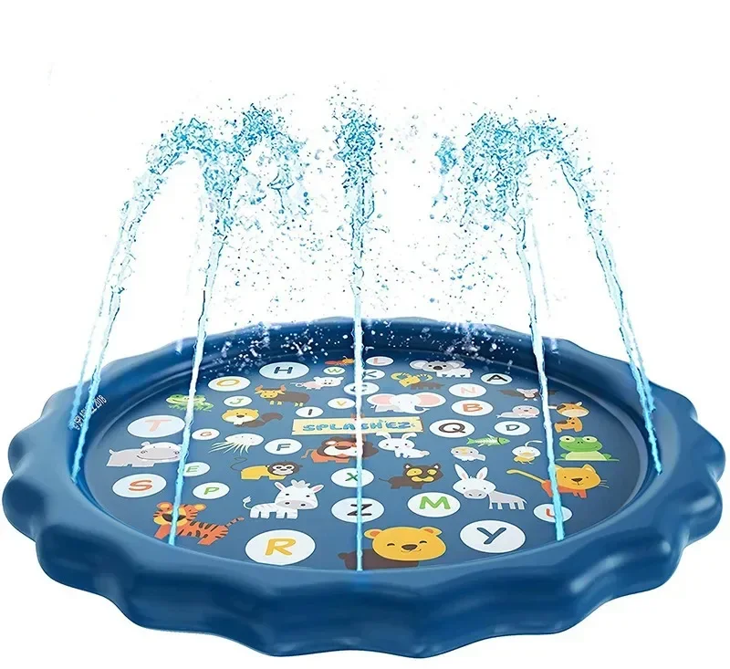100/170 ซม.เด็ก Sprinkler Play Pad MAT สนามหญ้ากลางแจ้งชายหาดตัวอักษร Inflatable สเปรย์น้ําน้ําเกมชายหาดเบาะ