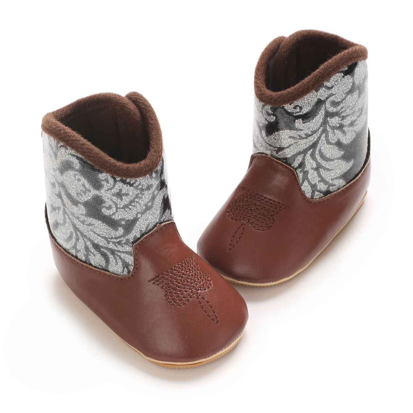 Botas de cowboy para bebês - estilo ocidental |   Sapatos de primeira caminhada com sola macia para recém-nascidos e pré-escolares