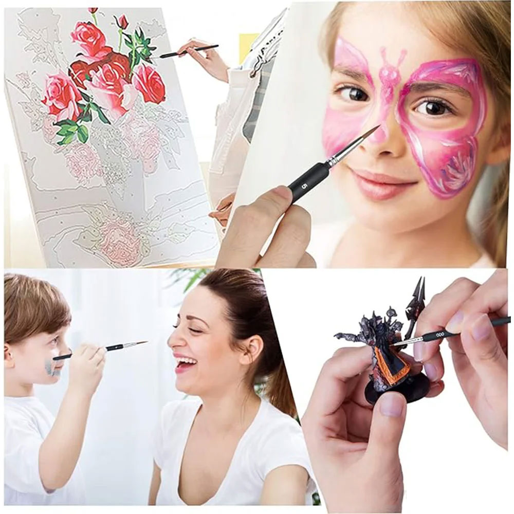 11/22 Pcs Miniature Paint Brushes, Set Paint Brushes for Acrylic Painting, Watercolor, Oil, Figurine, Craft, Models