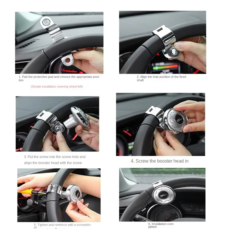Auto Stuurwiel Booster Bal Draaien Spinner Knop Lager Power Handvat Roterende Universele Auto Accessoires Arbeidsbesparende Kit