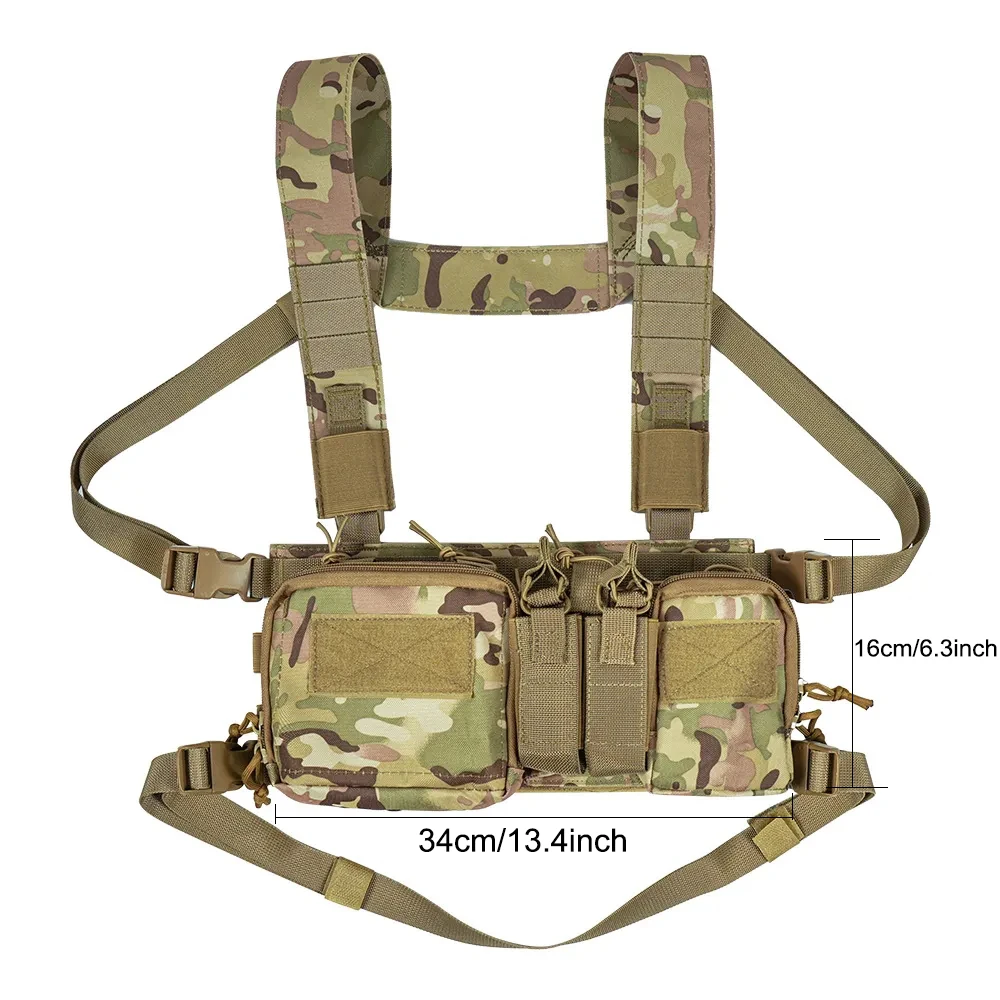 Esportes ao ar livre airsoft engrenagem combate assalto molle colete acessório bolsa saco transportadora tático camuflagem peito rig