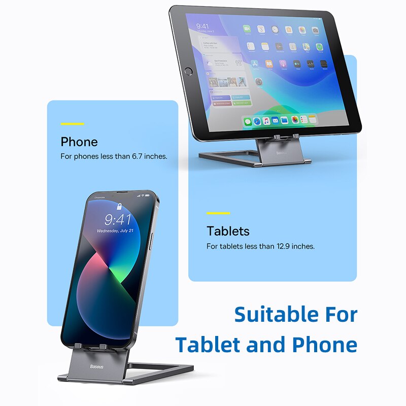 Baseus Tablet Stand for iPad Pro 12.9 11 Aluminum Foldable Desktop Tablet Holder Adjustable Notebook Mobile Phone Laptop Support
