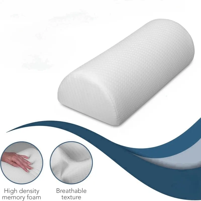 Almohada de refuerzo cómoda para piernas, espalda y cabeza, funda de algodón de espuma viscoelástica, almohada de apoyo Lumbar para almohada semirollo