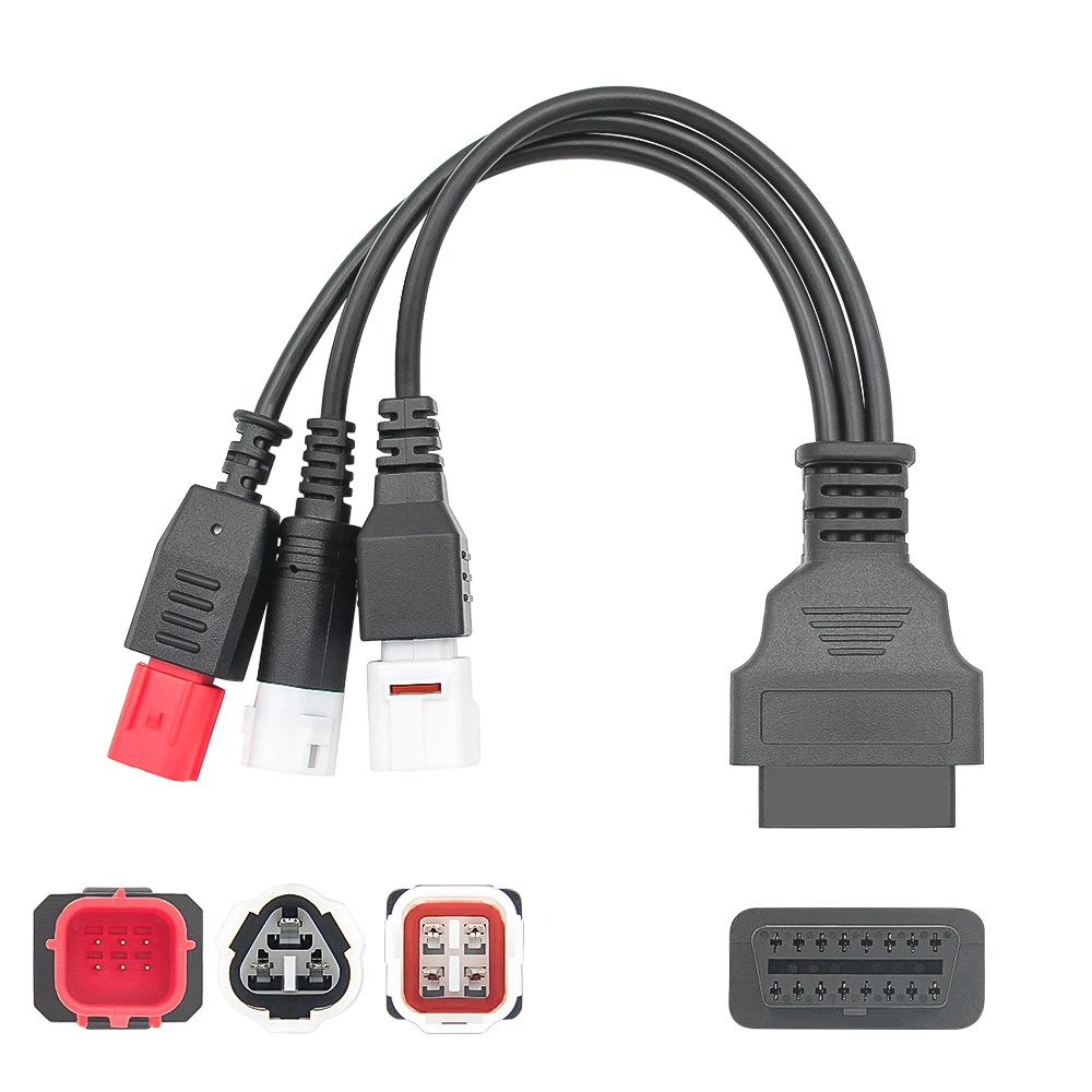 3 w 1 dla Yamaha 3pin 4pin dla Honda 6pin do 16pin Motocyklowy adapter kabla OBD2 Motocyklowy kabel diagnostyczny OBDII