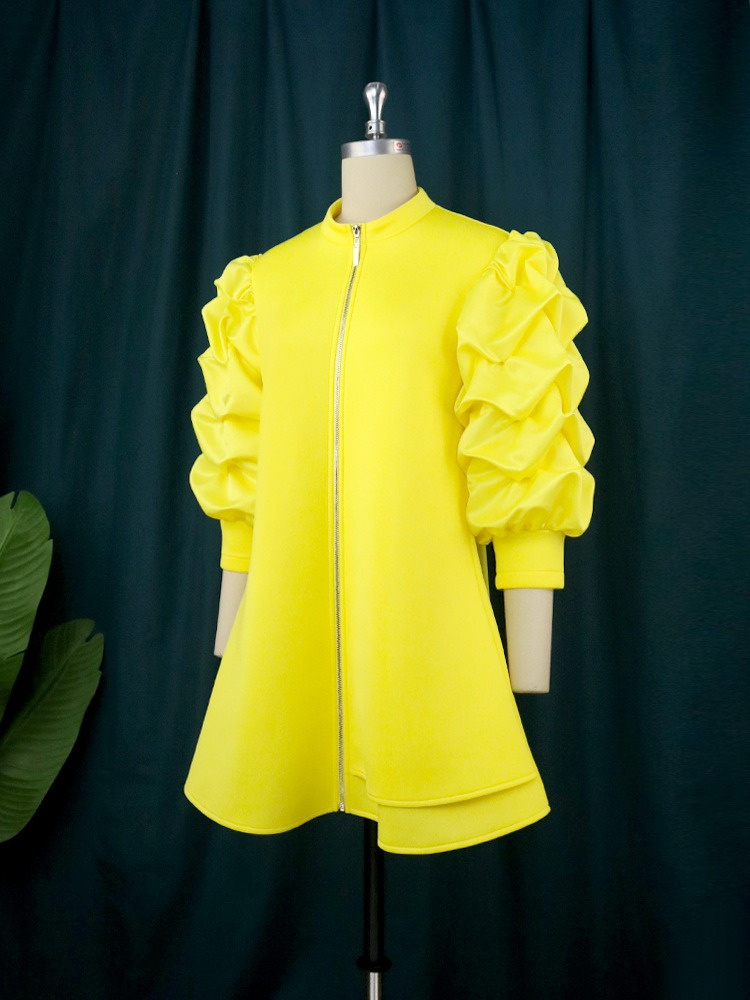 Женское свободное платье с длинным рукавом, на молнии