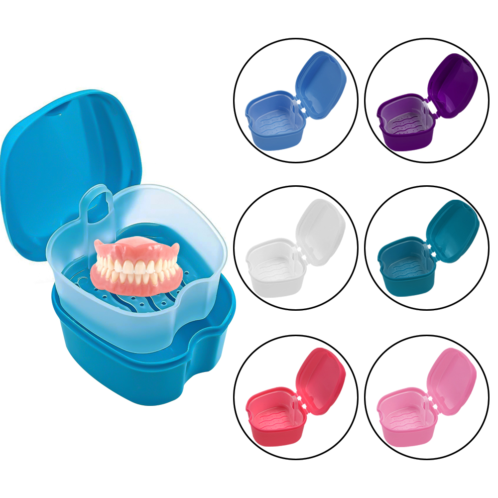 Custodia per denti finti Fermo dentale Protesi Scatola da bagno Protezione per la bocca Pulizia ortodontica Supporto per denti artificiali Forniture per l'igiene orale