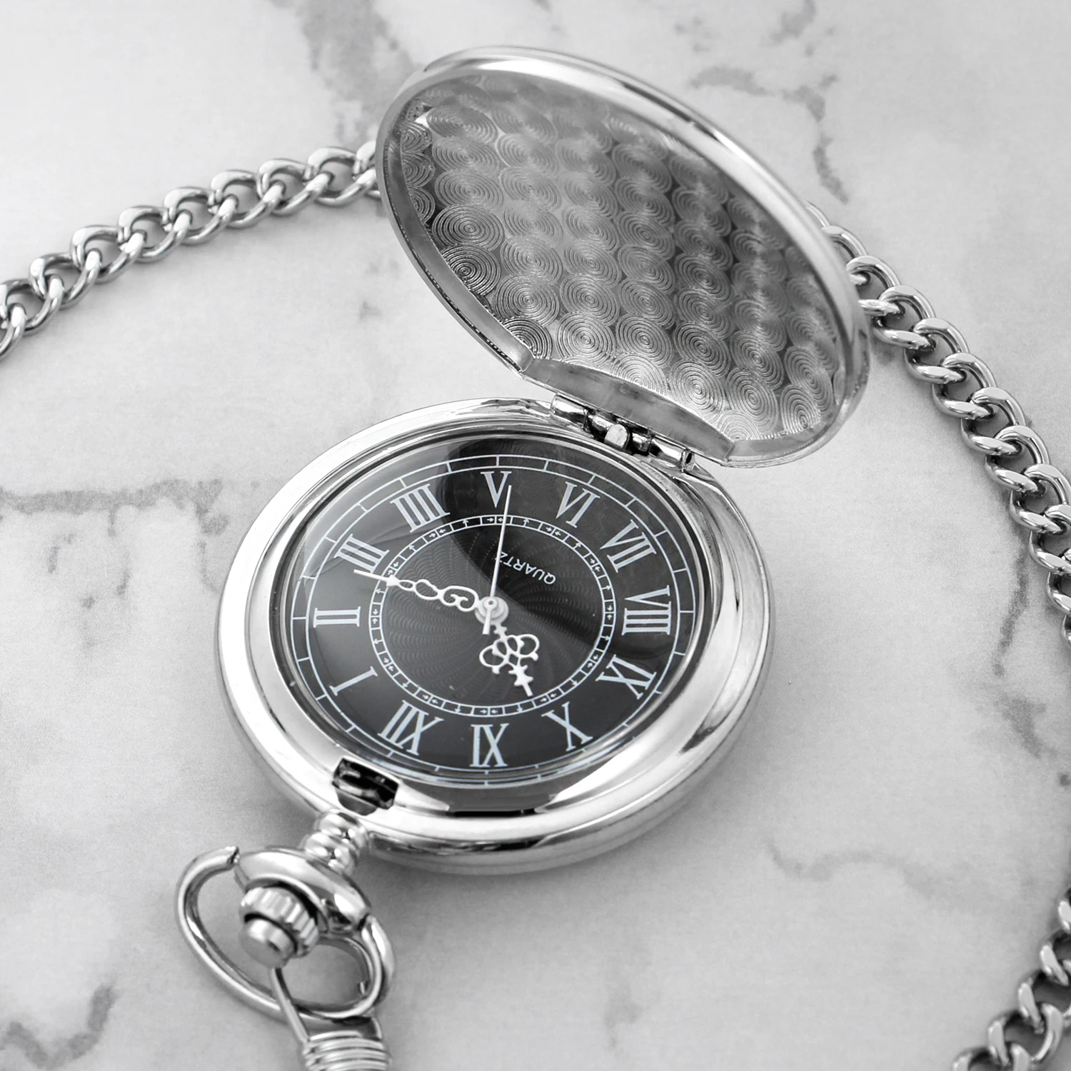 All Hunters Retro Silver Smooth Quartz Pocket Watch For Men Women Steampunk Necklace With Chain Dropshipping