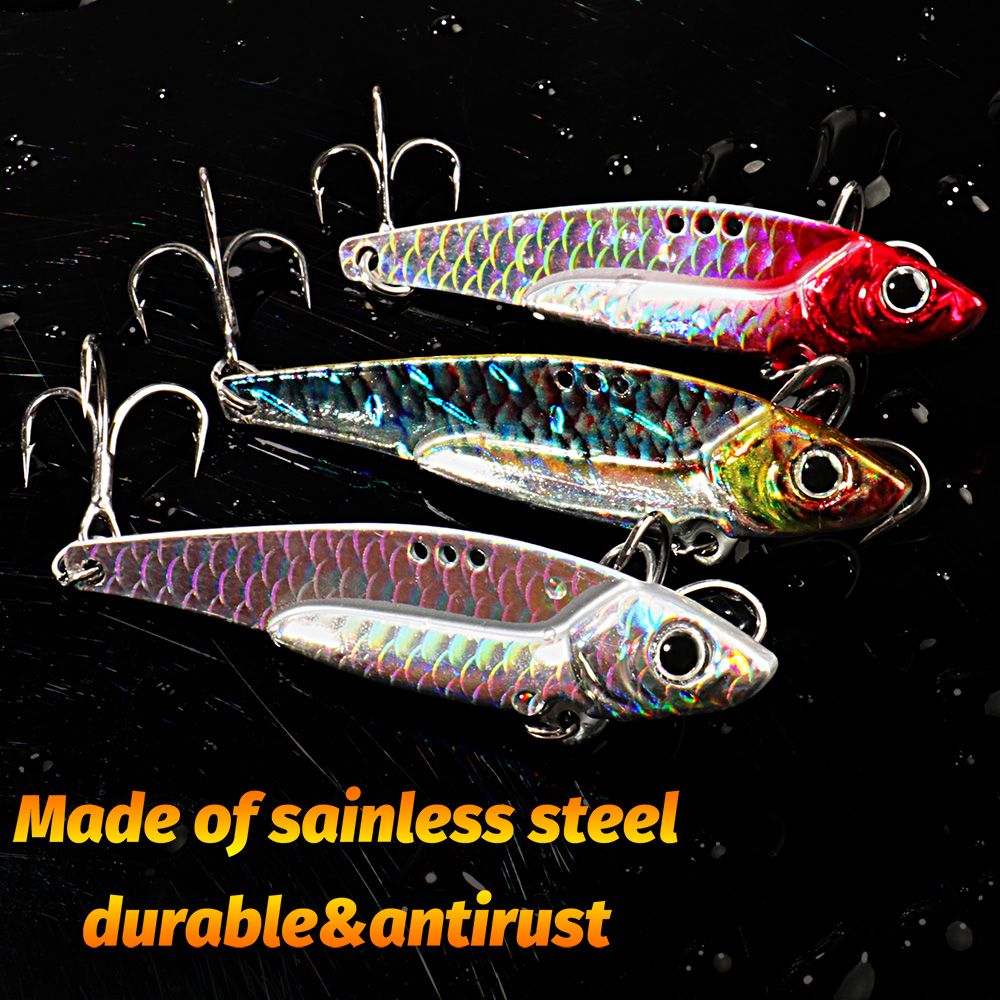 Spinner Spoon Metal Jig Bait 7g 10g 16g 20g VIB Sinking Blade Spinning Treble Hook Spinnerbait Pesca Pike Carp Sea Fishing Lure