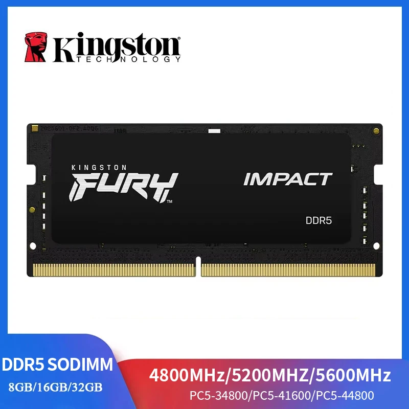 Kingston FURY Impact DDR5 RAM 32 16 8 GB 5600 MHz 4800 5200 MHz SODIMM Speicher 260Pin SODIMM PC5-34800 41600 44800 DDR5 Notebook-RAM