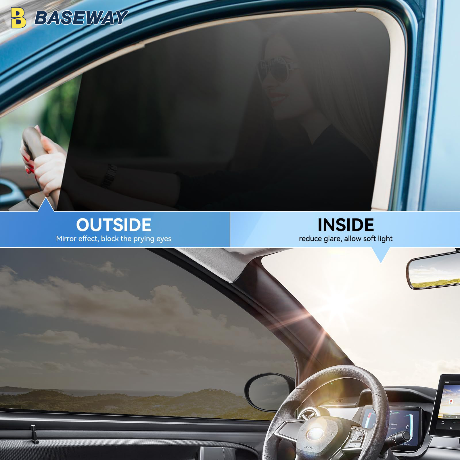 75/50cm X 3m 車の窓用ビニールフィルム,プライバシーステッカー,日焼け止め,ガラス,UV保護 カーウィンドウティントフィルム ビニール サンシェード ステッカー 窓ガラス シェードカバー