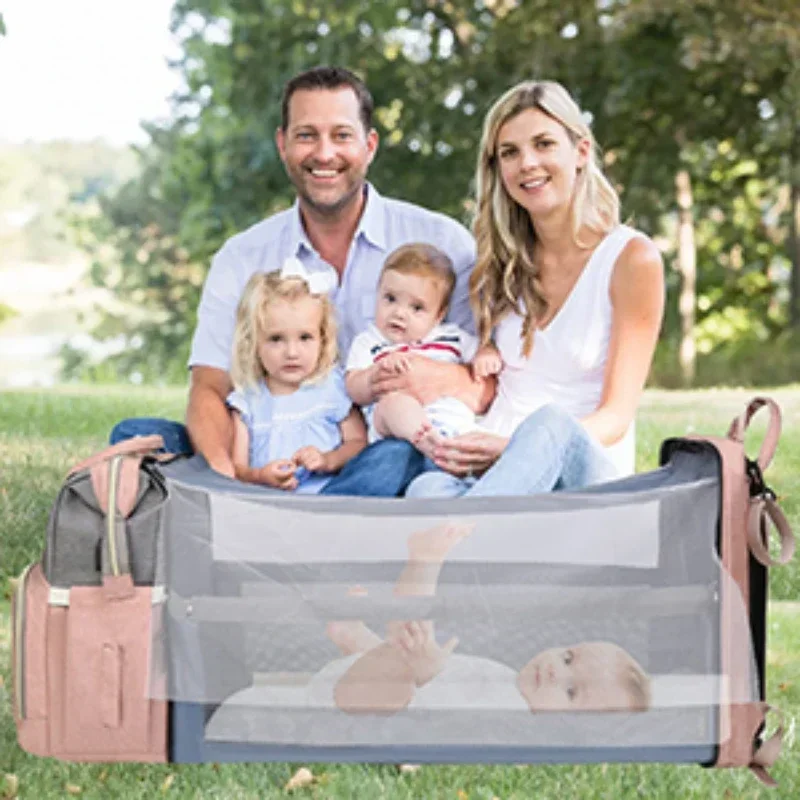 Sac de maman léger et Portable, lit de berceau pliant, sacs de maternité de voyage de grande capacité, sac à dos pour bébé, sac de sortie pour maman féminine