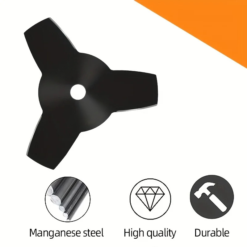 LUSQI, 1 unidad, 3 dientes, cuchilla para cortacésped, desmalezadora, accesorios para desbrozadora, cabezal de hierba de acero, cuchilla para cortacésped de tres dientes