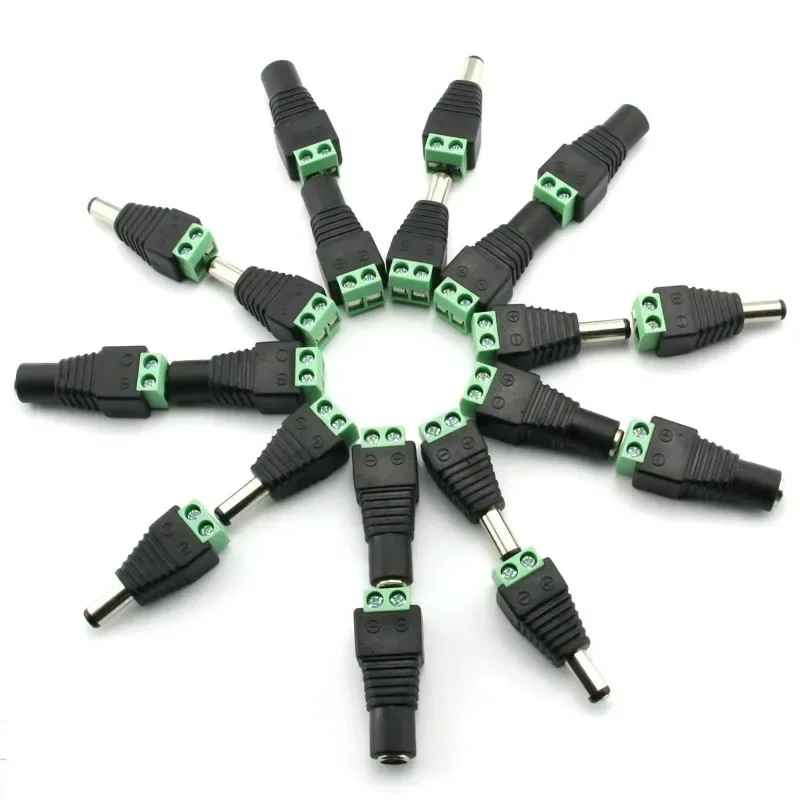 10 pares (20 piezas) coaxial Cat5 a Bnc DC enchufe macho conector hembra DC adaptador de enchufe Av BNC UTP para cámara CCTV Video Balun