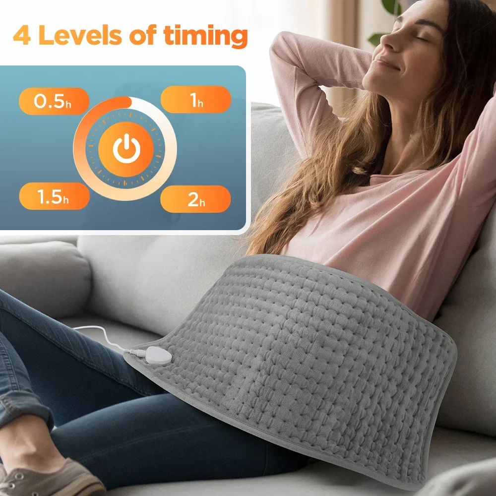 Elektrisches Heizkissen, multifunktionales Physiotherapie-Heizdecke, Kissen, 10-stufiges Temperatur-Timing, Körper-Rückenwärmer, Winter