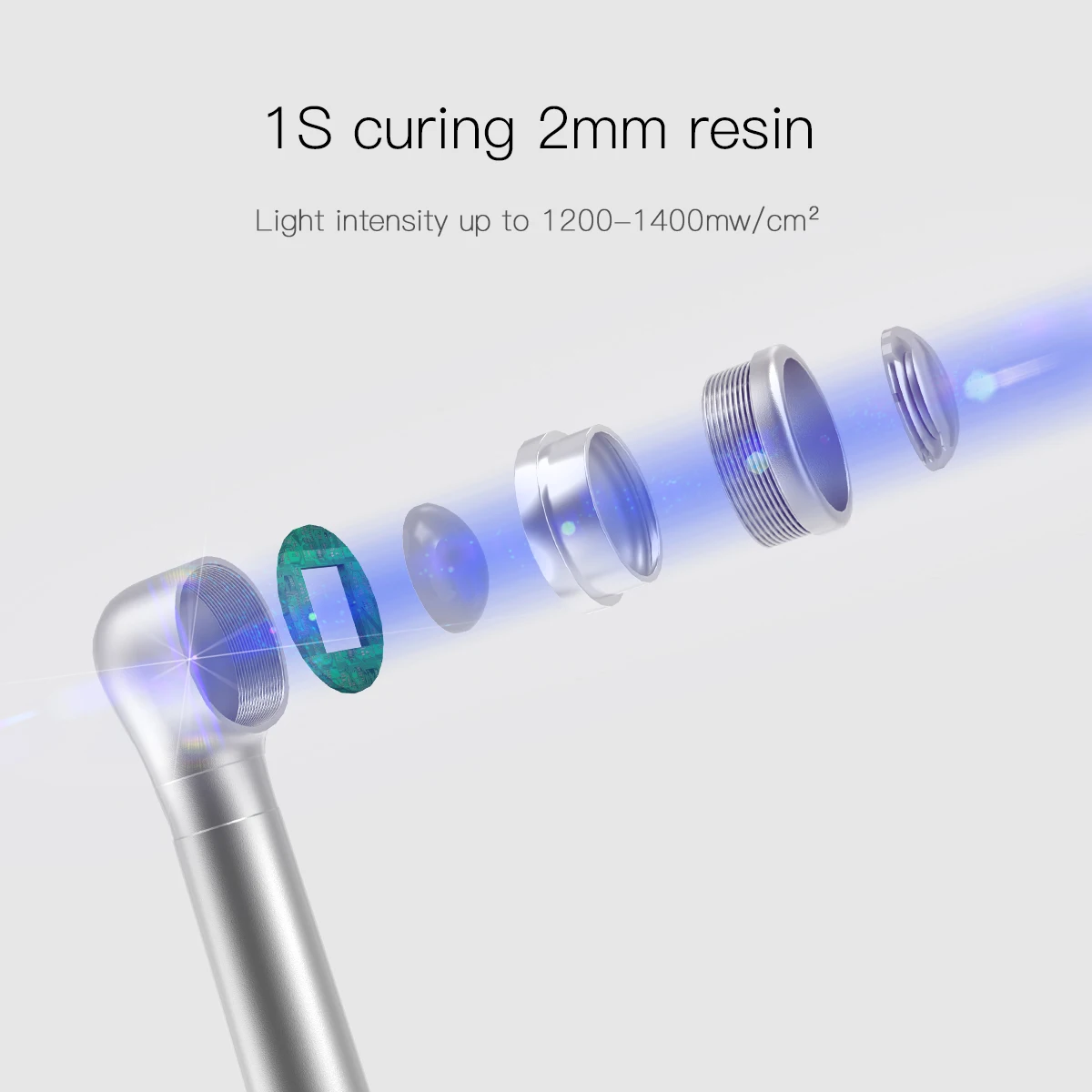 AZDENT 2022 Nha Khoa Chữa Ánh Sáng Đèn LED Không Dây Đầu Kim Loại 1S Chữa 3 Chế Độ 800-1400Mw/cm² Recumbent Thiết Kế Nha Khoa Thiết Bị