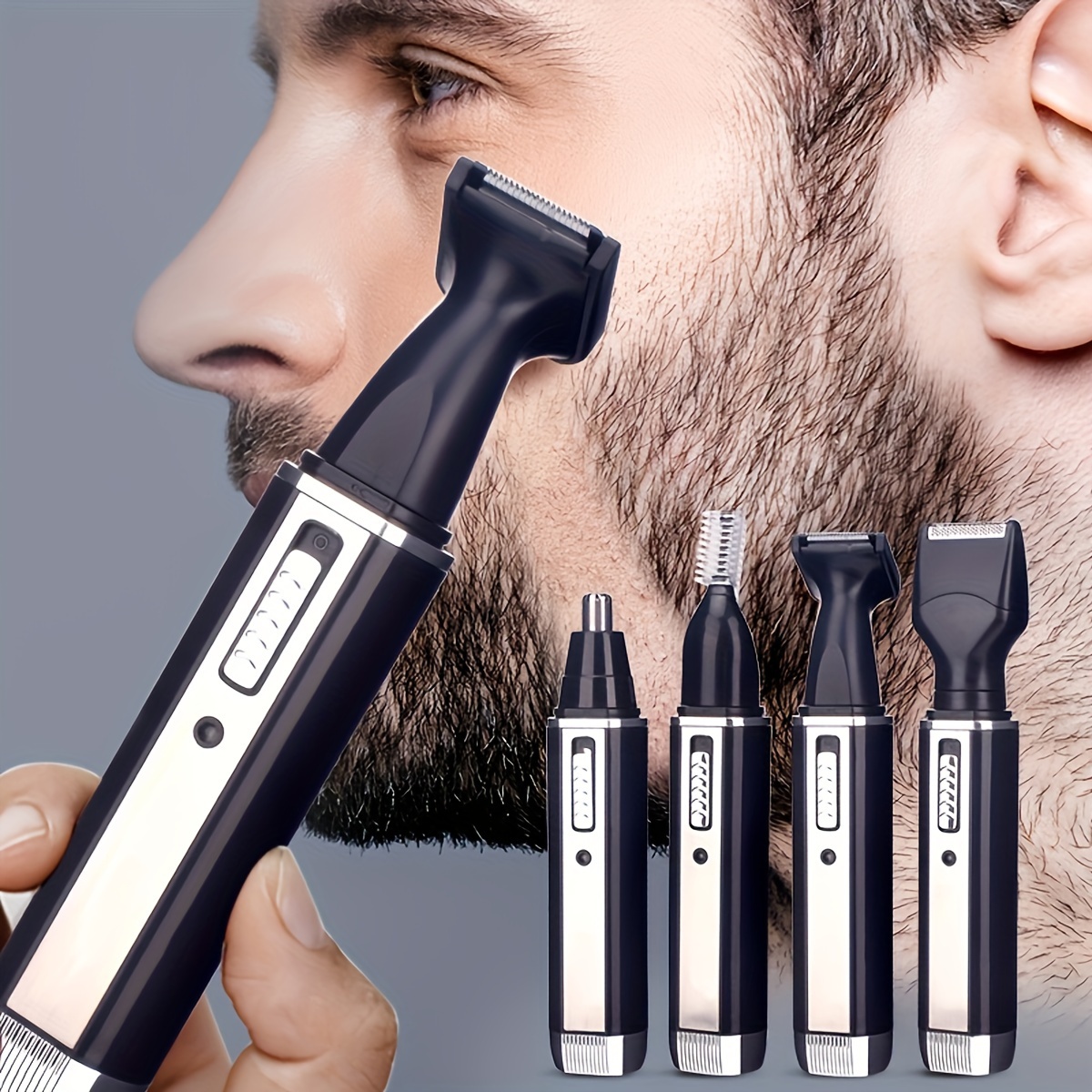 4 In 1 ricaricabile da uomo elettrico naso barba sopracciglia tagliacapelli indolore donne che tagliano sopracciglia barba tagliacapelli regalo