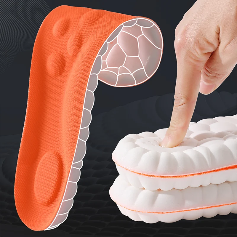 Plantillas deportivas de látex, almohadillas suaves de alta elasticidad para zapatos, plantilla ortopédica transpirable con absorción de impacto, soporte para arco, 1/2/4 pares