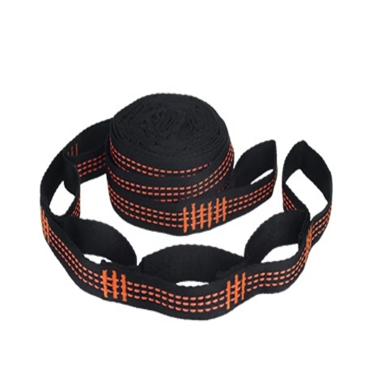 2 ชิ้นเปลญวนสายรัด 5 แหวนความสูงโหลด Knots เสริมสายรัดโพลีเอสเตอร์สําหรับเปลญวนกลางแจ้ง