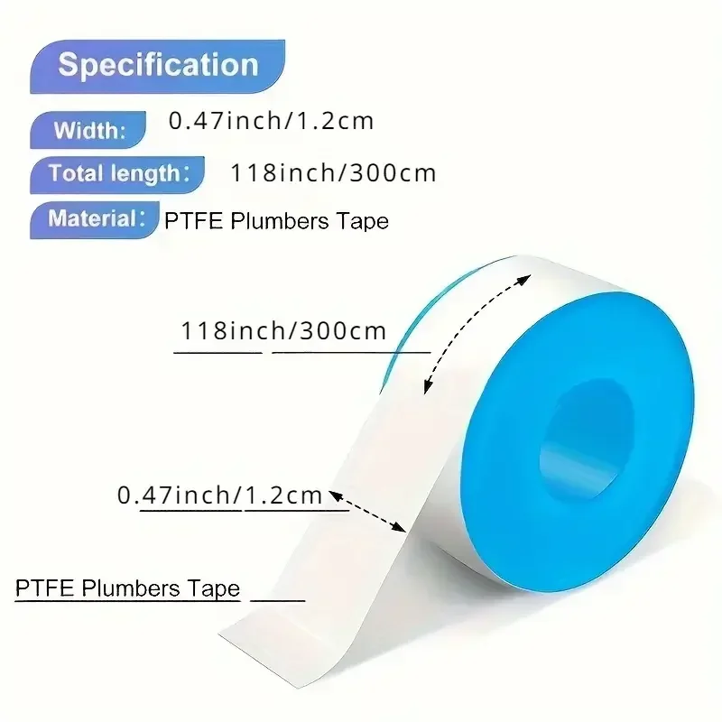 3 p PTFE Water Pipe Tape Oil-free Sealing Tape Fitting Thread Seal Tape White Pipe Thread Seal Raw Material Tape Home Essential