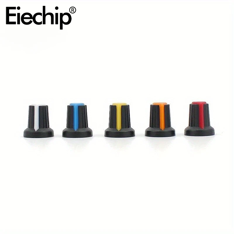 30 teile/los WH148 Potentiometer knöpfe 15X17mm 6mm Potentiometer Kunststoff Knöpfe Kappe 5 farben Gelb Orange blau Weiß Rot