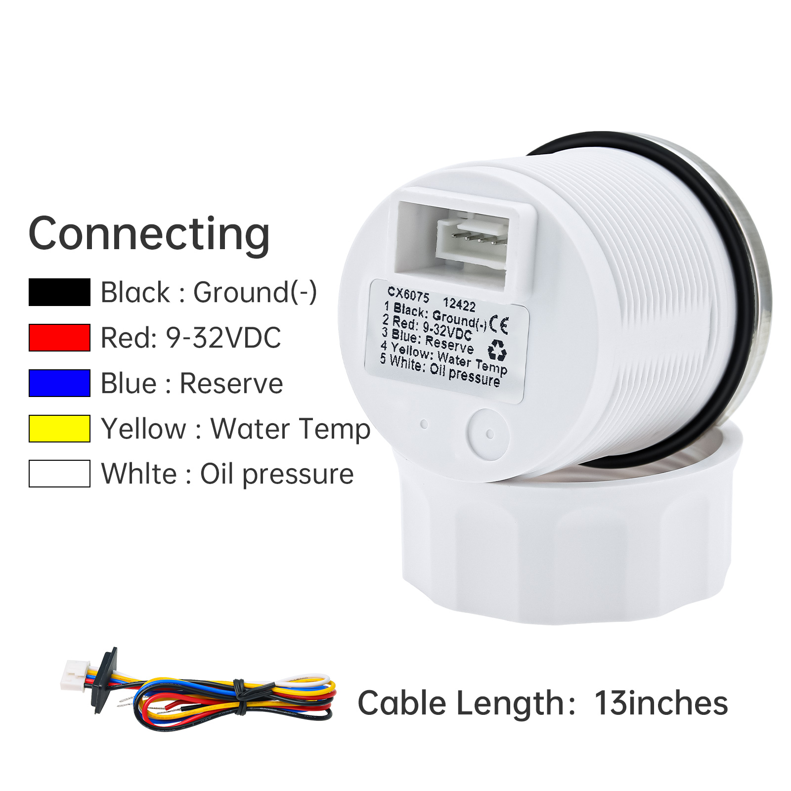 3 in 1 デジタル 52mm ゲージ アラーム付き 0~120 ℃   水温計+油圧計+電圧計0-10バーオイルプレスセンサー