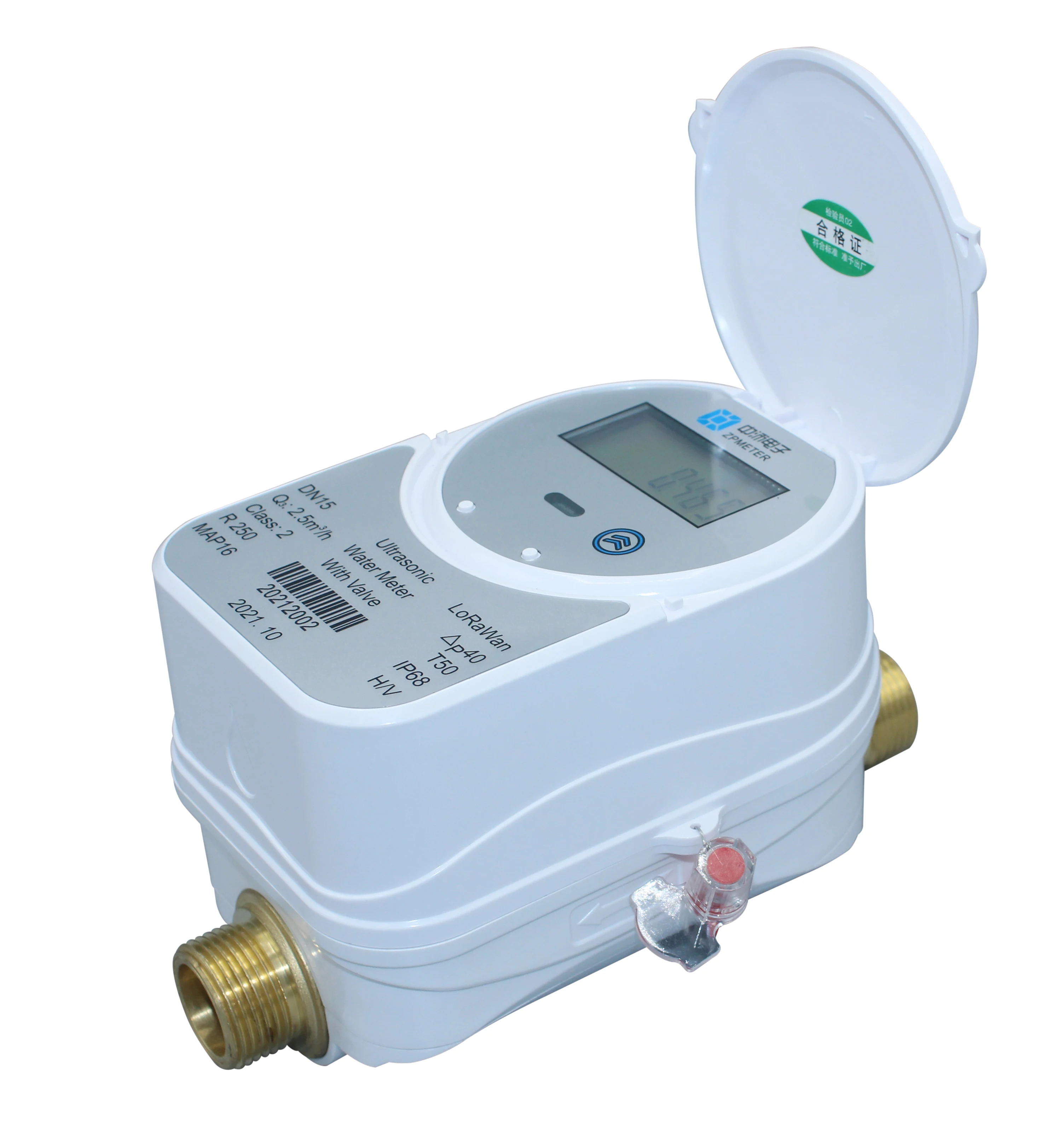 Wireless WiFi Monitor De Fluxo De Água, medidor ultra-sônico inteligente, desligamento da água, Tuya Smartlife, 3/4"