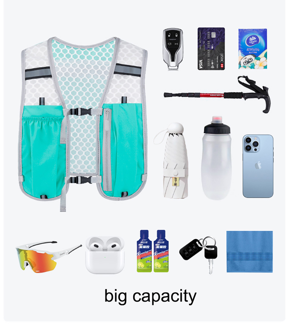 Laufrucksack Weste mit Flasche Hydratation Trail Leichtes Radfahren Laufen Joggen Marathon Reiten Klettern Tasche Wasserdicht