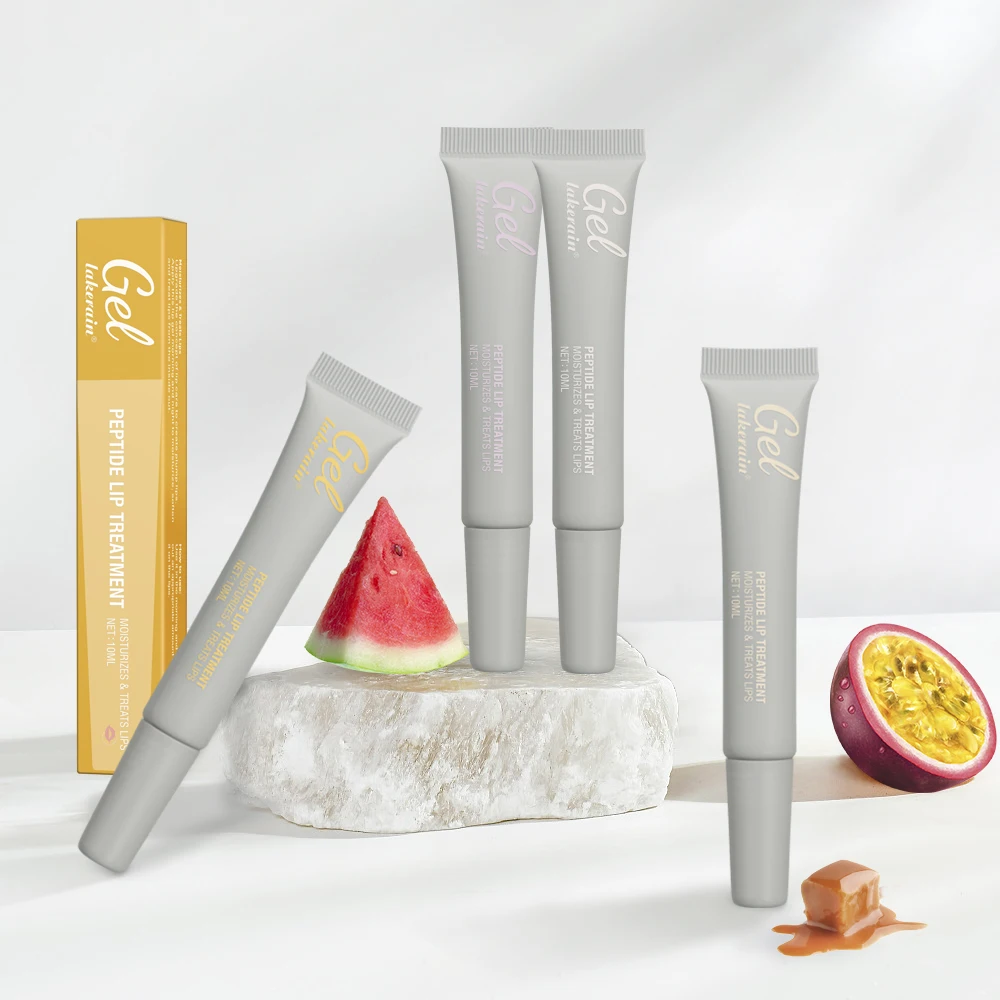 10ml hidratante peptídeo tratamento labial máscara labial gel remover pele morta batom base creme labial máscara de cuidados com os lábios reduzir linhas labiais