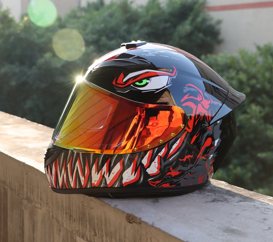 Casco de motocicleta Venom Unisex DOT Casco crucero retro Motocross Casco de cara completa Casco de montar Casco Capacete