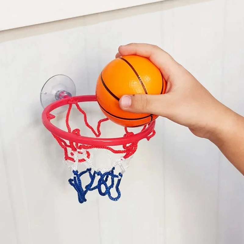 Mini cesta de basquete montada na porta com ventosa para crianças bebê esportes internos cesta de suspensão de parede dedos bola aros kit