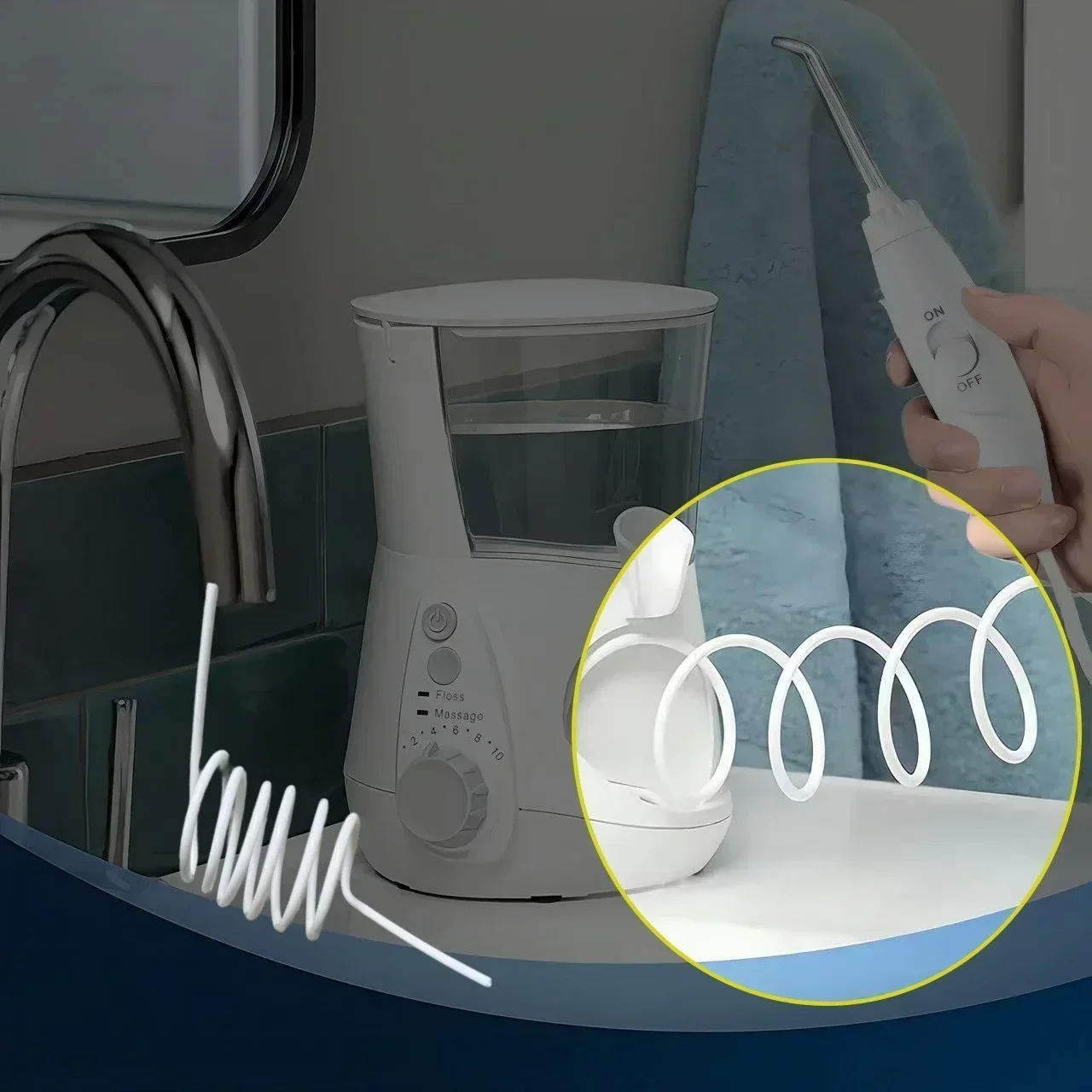 Universal flosser น้ําท่ออ่อนอุปกรณ์ซ่อมสําหรับ waterpik/Braun/Oral-B/Panasonic multi-ยี่ห้อ
