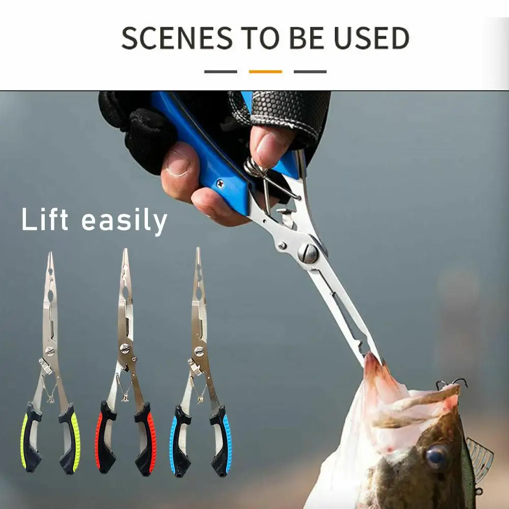 ปลาคีม Ergonomics Anti-SLIP ความแข็งแรงสูง Multifunctional ตัดสายตกปลาตกปลาผูกตะขอคีมอุปกรณ์ตกปลา