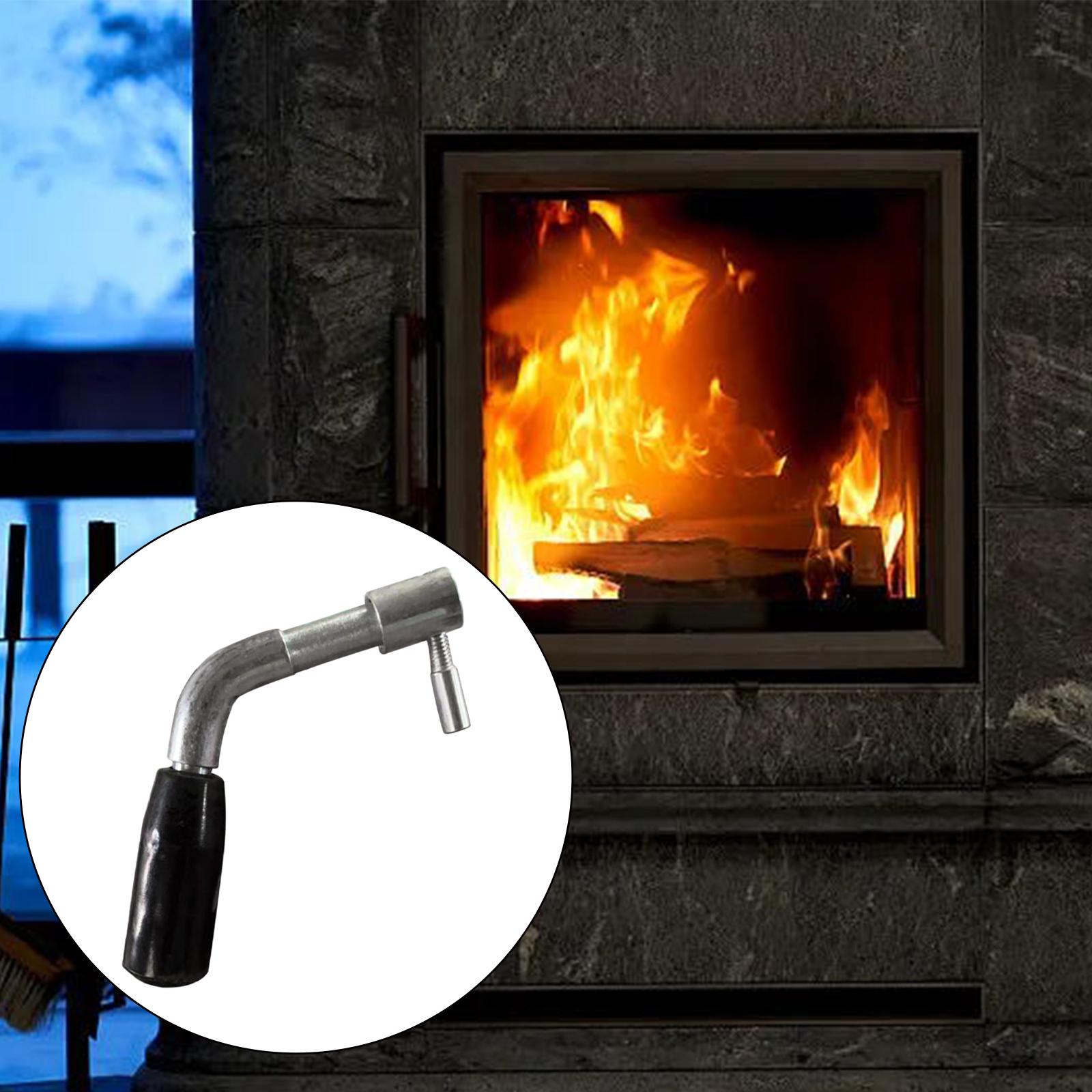 Manija de puerta de estufa, Kit de instalación de manija de puerta de chimenea, acero inoxidable portátil