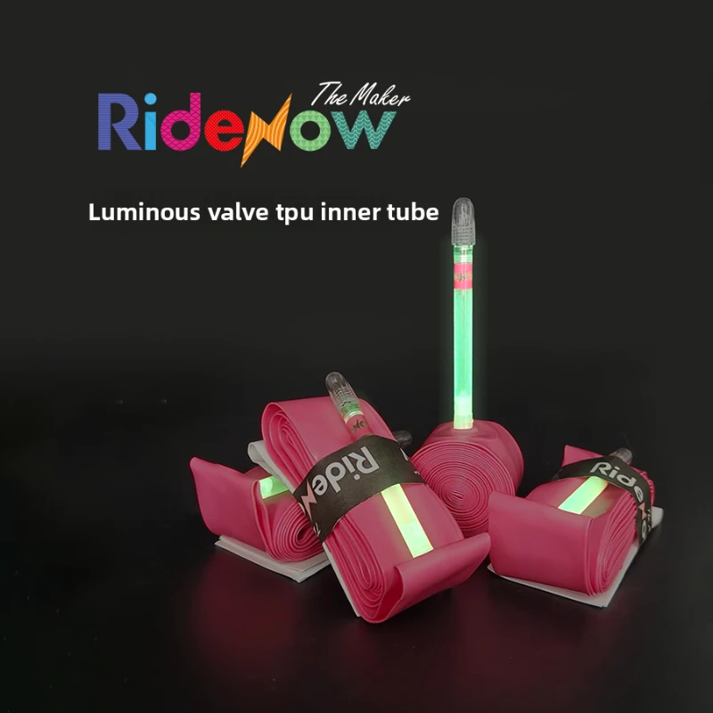 Ridenow Bicycle Inner Tube Road Bike Luminous Air Rod TPU Inner Tube Ultra Light French Valve 36g65mm Tubev