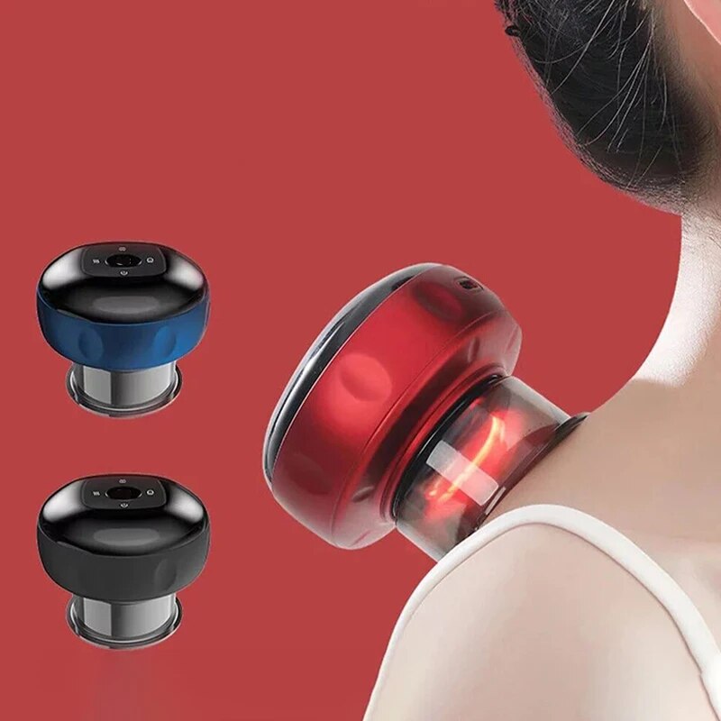 Masaje de raspado corporal, ventosas eléctricas inteligentes, dispositivo de ventosa con calefacción, masajeador de brazo y cuello trasero