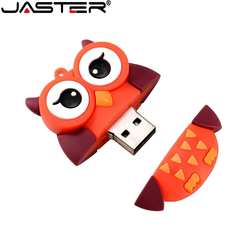 Unidad Flash USB de 64GB con viñetas de animales, pingüino, gato, búho, 8GB, 16GB, 32GB, colgante de León, memoria USB 2,0, unidad de bolígrafo de dinosaurio
