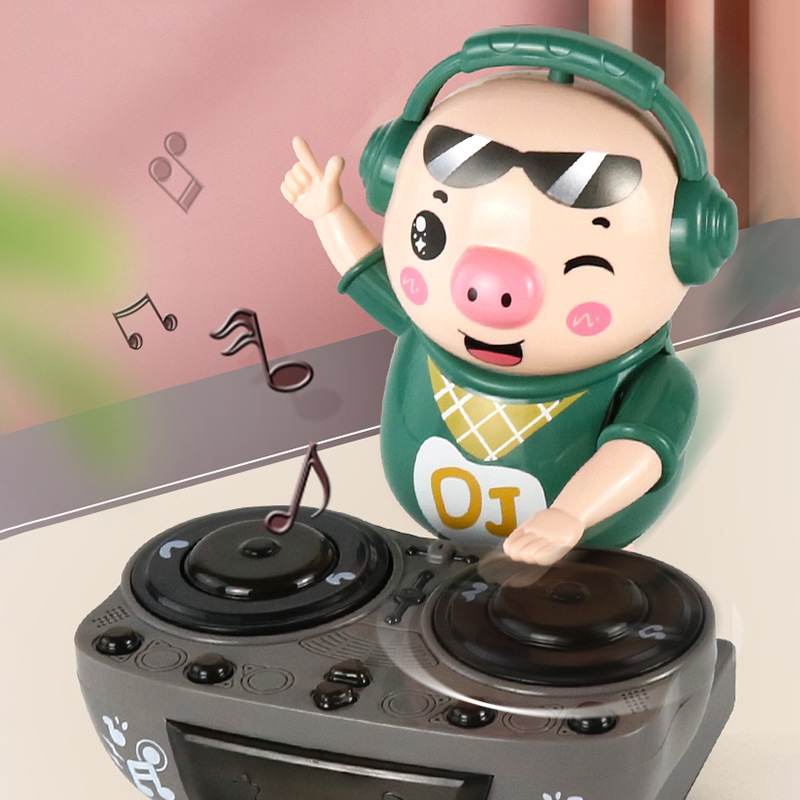 DJ Pig Brinquedos Elétricos para Crianças, Cartoon Piggy Dolls, Disco Swing com Luzes, Música Brinquedos para Meninos e Meninas, Dancing Rock, Presentes de Natal