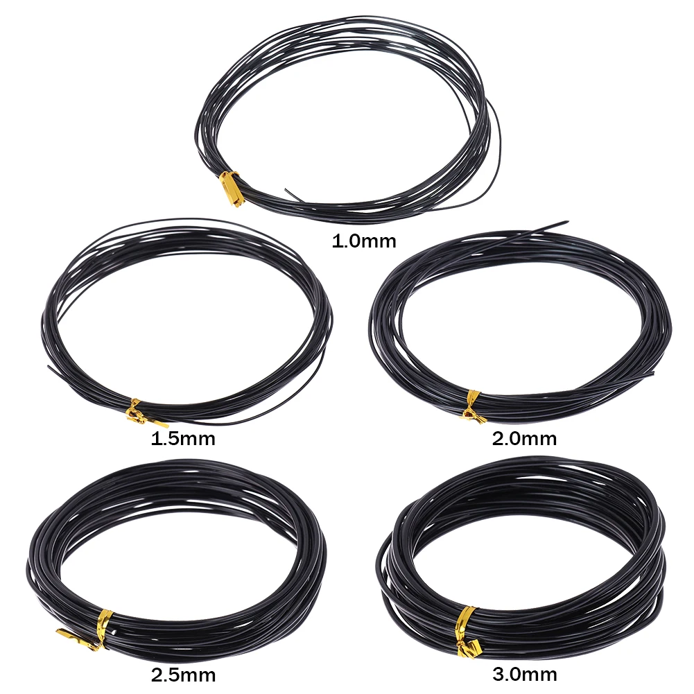 5M 분재 와이어 알루마이트 알루미늄 분재 훈련 와이어 1.0mm, 1.5mm, 2.0mm, 2.5mm, 3mm 식물 모양의 분재 바인딩 와이어