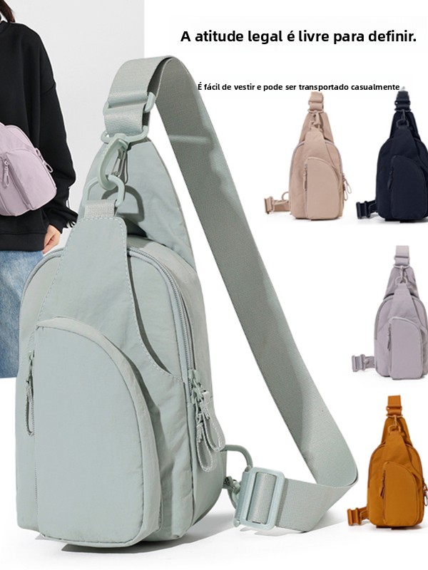 Bolsa Transversal Casual Versátil e Leve para Mulheres, Estilo Mochila de Peito, Bolsa de Ombro Única para Esportes e Lazer