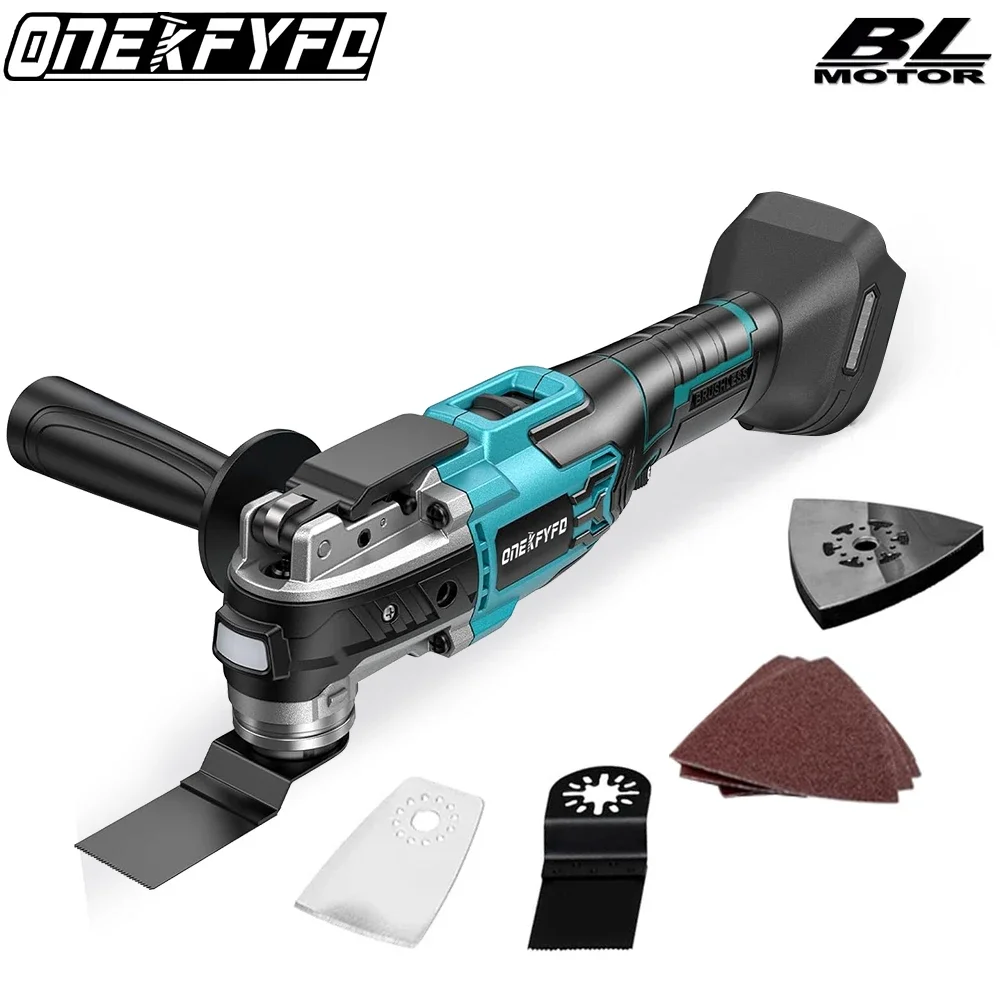Cordless Oscillating Multi Tool 6 Gears Electric Cutting Polishing Trimming Renovator Machine for 18V Lithium-Ion Battery