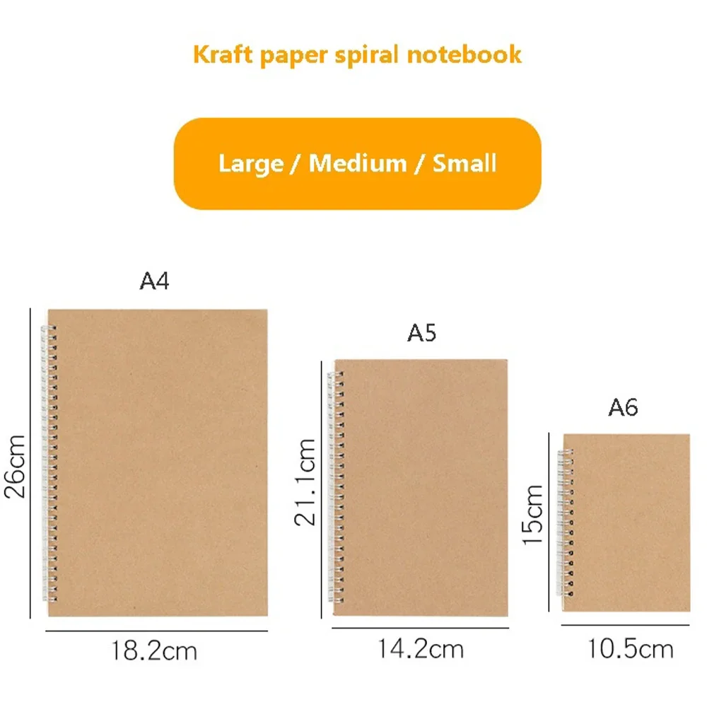 Quaderno a spirale A4/A5/A6 con punti foderati, quaderno in carta con griglia vuota, per cancelleria per ufficio scolastico