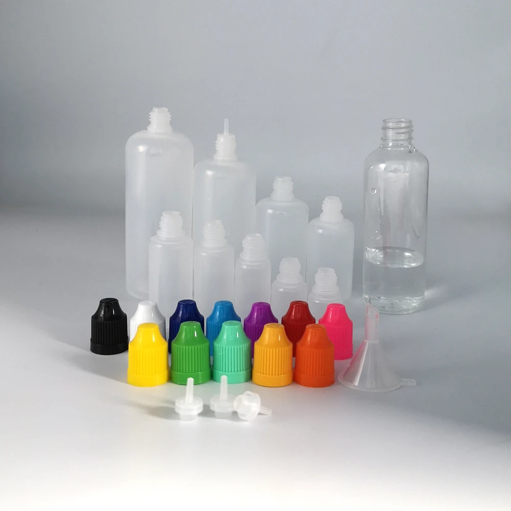 Bộ 5 3Ml 5Ml 10Ml 15Ml 20Ml 30Ml 50Ml 100Ml 120Ml LDPE Nhựa Bóp Nhỏ Giọt Bình Có Thể Tháo Rời Nắp Chất Lỏng Làm Đầy Bình Chứa