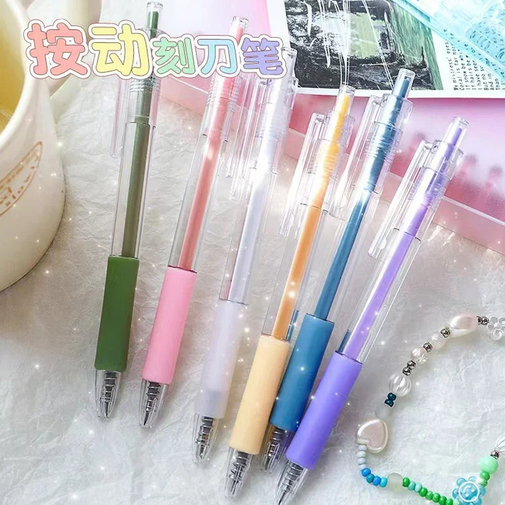 1-60Pcs 종이 컷 칼 펜 아트 유틸리티 나이프 스크랩북 절단 도구 DIY 3D 캐빈 스티커 테이프 커터 익스프레스 박스 나이프