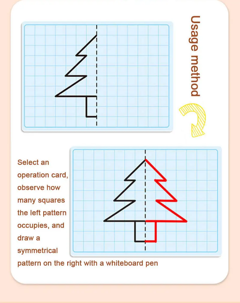 Kids Lattice Symmetrical Drawing Graphics Puzzle Toys Creative Concentration Train Tracing Painting Cards Children Teaching Aids